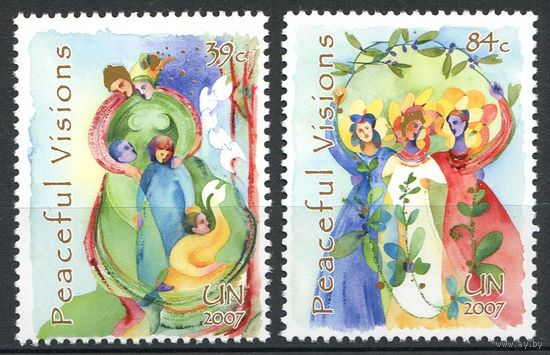 США ООН Нью-Йорк 2007 Живопись Акварель Серия 2 м. MNH (ОРЛ
