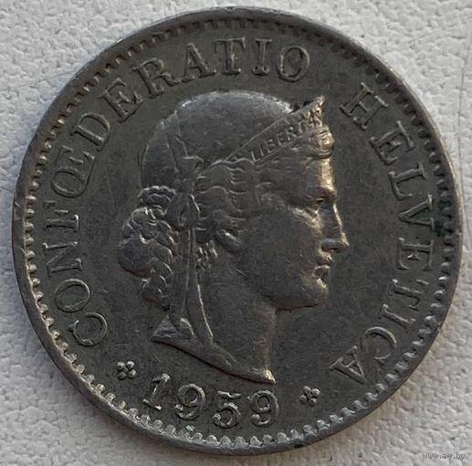 Швейцария 5 раппенов 1959 г.