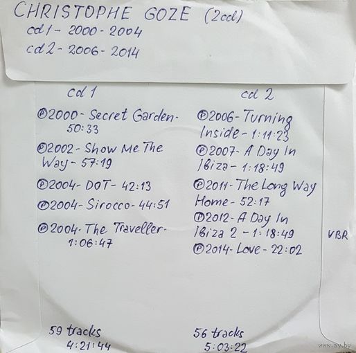 CD MP3 дискография Christophe GOZE - 2 CD