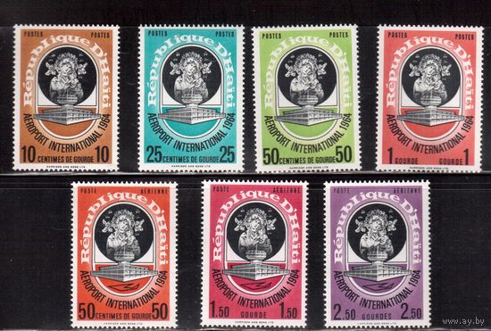 Гаити-1964 (Мих.791-797) * (след от накл.) , Открытие аэропорта(полная серия)