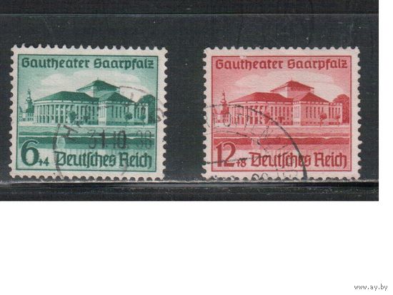 Германия(Рейх)-1938,(Мих.673-674)  гаш.  , Театр (полная серия)