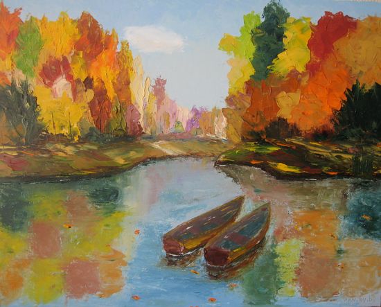 Картина маслом 50х40. "Осенняя пора". Мастихин.