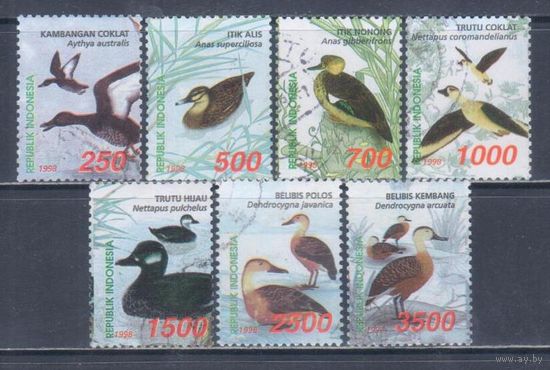 [1716] Индонезия 1998. Фауна.Птицы.Утки. Гашеная серия.