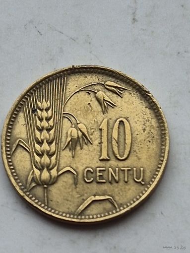 10 центов 1925 года. Литва - Первая Республика (1925 - 1938). Монета не чищена. 45199