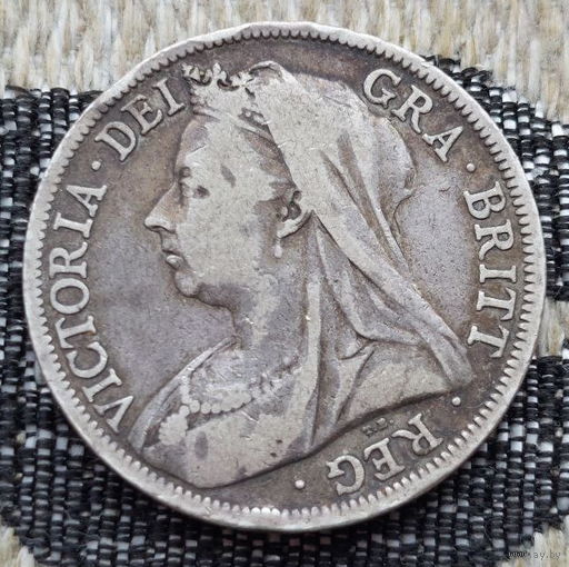 Великобритания 1/2 (пол) кроны 1895 года. Королева Виктория. Серебро. Сторгуй за свою цену, предложи обмен!