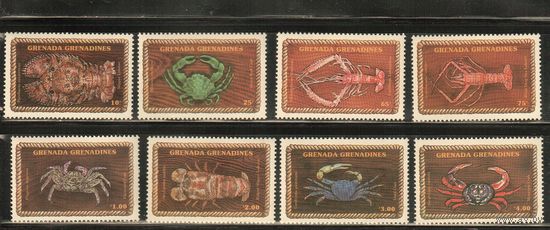 Гренада-Гренадины-1990(Мих.1319-1326) , **  , Морская  Фауна Раки, Крабы,(полная серия)