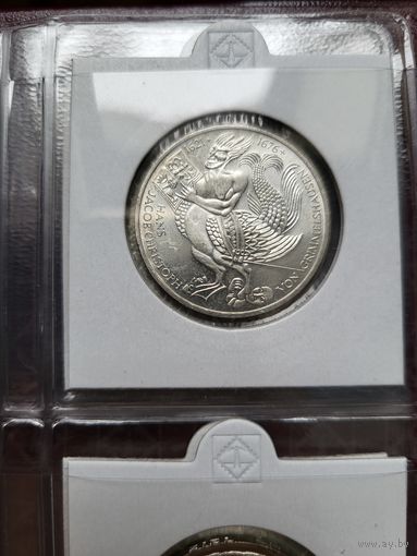 5 марок 1976 D Ганс Якоб Кристоффель фон Гриммельсгаузен! Штемпель! Серебро 11.2 грамма 625 пробы! ВОЗМОЖЕН ОБМЕН!