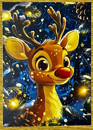 Открытка новогодняя чистая 10х15 см.