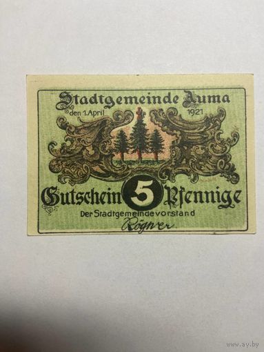 5 пфенингов (нотгельды) г. Германия.-1012