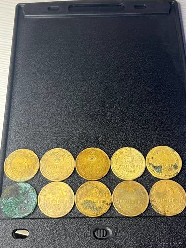 5 копеек СССР, много монет