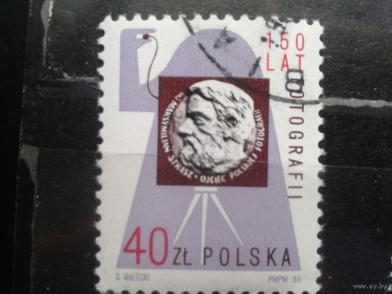 Польша, 1989, Медаль с профилем фотографа