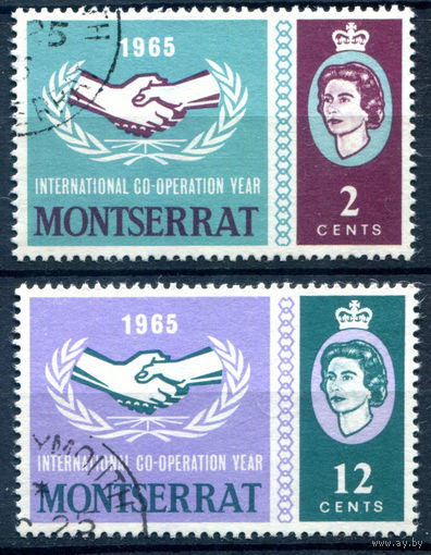 Британские колонии - Монтсеррат - 1965г. - 20 лет ООН - 2 марки - полная серия, гашёные [Mi 175-176]. #2-Bc-52-A-2