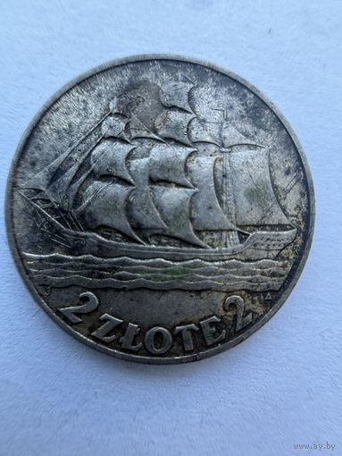 Старт с 1 рубля! 2 злотых 1936 аук 3 дня!смотрите другие лоты много распродаж!!