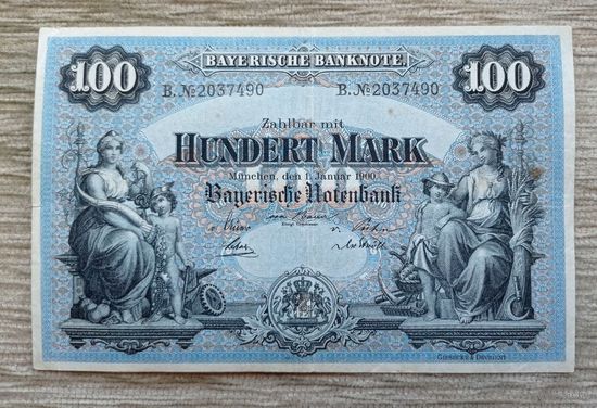 Werty71 Германия Бавария 100 марок 1900 Банкнота