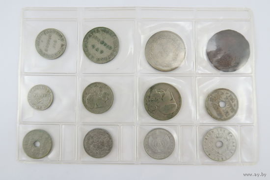Греция, Набор 12 монет (10 лепта, 5 драхм 1930 год, 2 и 1 драхмы 1926 год и тд.)