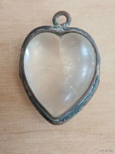 Кулон "Сердце" стекло в оправе
