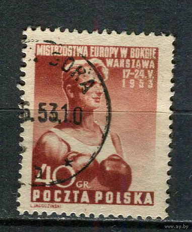 Польша - 1953 - Бокс 40Gr - [Mi.802] - 1 марка. Гашеная.  (Лот 46GQ)-T41P10