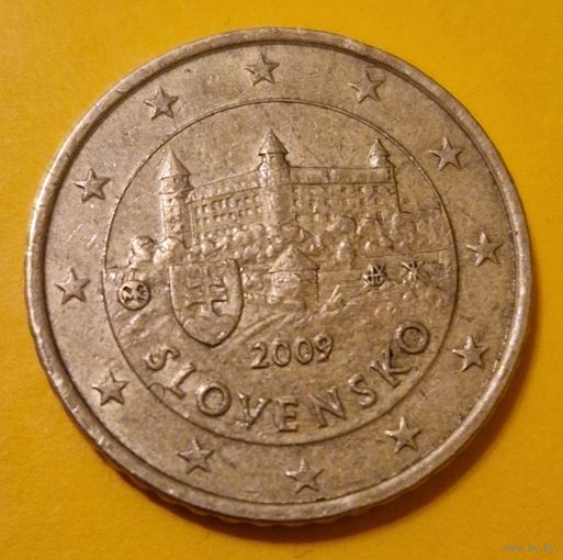Словакия 50 евроцентов 2009 стандартная монета из оборота