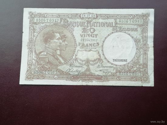 Бельгия 20 франков  1941