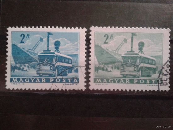 Венгрия 1963 городской автобус, разный цвет