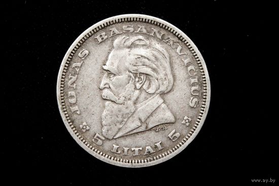 5 лат 1936 г. Литва, Антанас Сметона. Кабинетная патина!