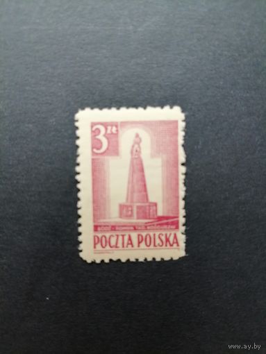 Польша 1945 Марка "Памятник Тадеушу Костюшко в городе Лодзь" (чистая**) Mi.404А каталог 5.00 евро