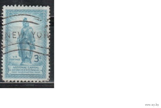 США-1950, (Мих.607), гаш. ,150-лет г. Вашингтону , Памятник,