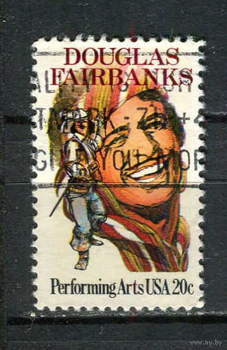 США - 1984 - Дуглас Фэрбенкс - актер - [Mi.1696] - 1 марка. Гашеная.  (Лот 66HB)-T4P51