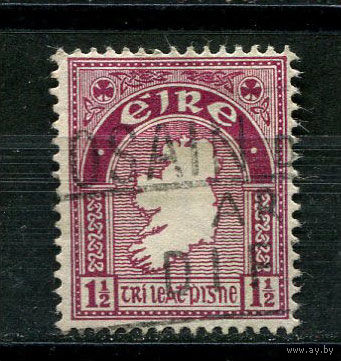 Ирландия - 1940/1967 - Карта 1 1/2Pg - [Mi.73A] - 1 марка. Гашеная.  (Лот 12JE)-TG2P5