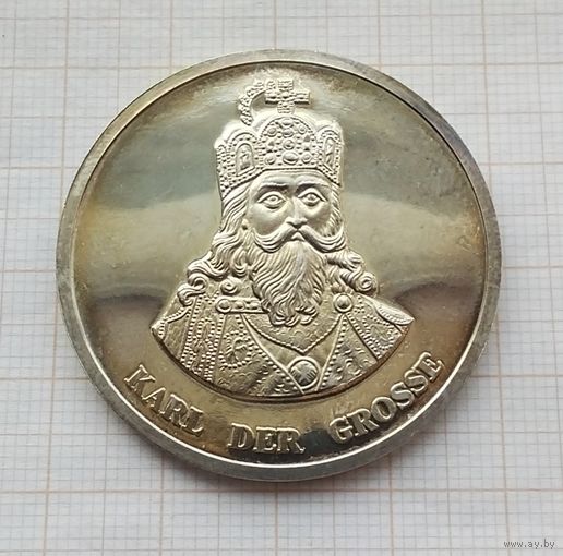Германия. Король Карл Великий - основатель империи Каролингов. Серебро 999. Проба.