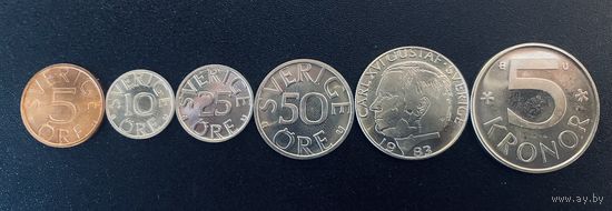 Швеция Набор 6 монет 1983 UNC