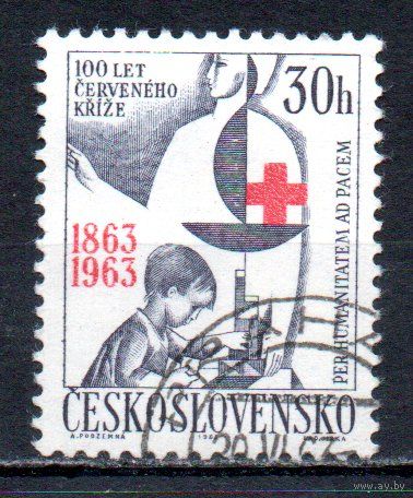 100-летие Международного Красного Креста Чехословакия 1963 год серия из 1 марки