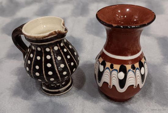 2 керамические мини-вазочки одним лотом. 6 и 8 см.