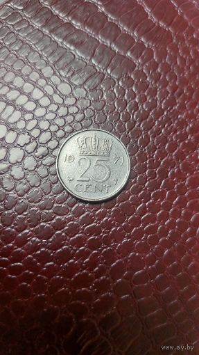 Монета 25 центов 1971г. Нидерланды. Хорошая!