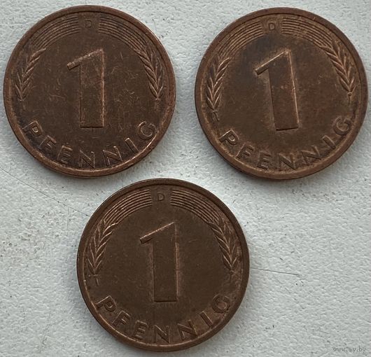 Германия 1 пфенниг 1990 г. D. Цена за 1 шт.