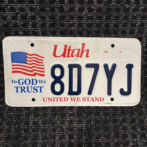 Автомобильный номер США Юта