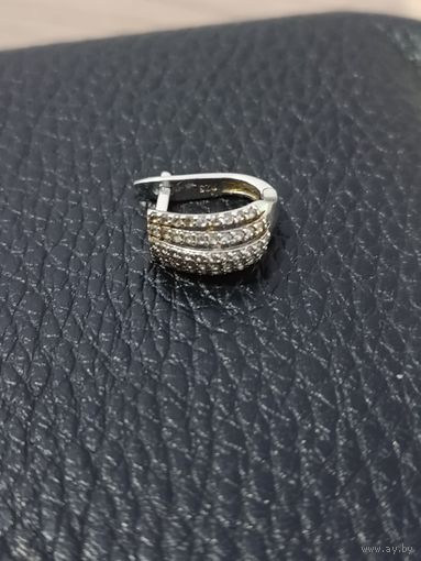 Серьга одиночка серебро 925