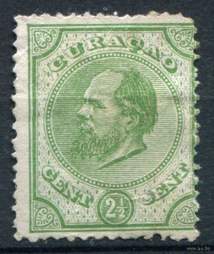 Нидерландские колонии - Кюрасао - 1876/89г. - король Вильгельм III, 2 1/2 с - 1 марка - чистая, без клея. #3-WB-81-A-1