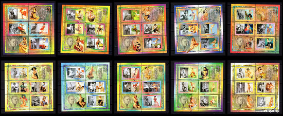 Серия блоков ДЕВУШКИ ИСКУССТВО КАРТИНЫ  MNH