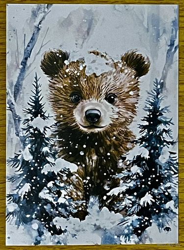 Открытка новогодняя чистая 10х15 см.