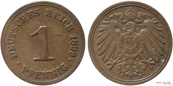 YS: Германия, Рейх, 1 пфенниг 1899F, KM# 10 (2)