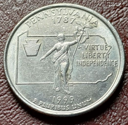 США 25 центов , 1999 Квотер штата Пенсильвания    P    ( 1-9-3 )