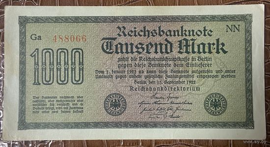 Банкнота 1000 марок 1922 год. Веймарская республика.