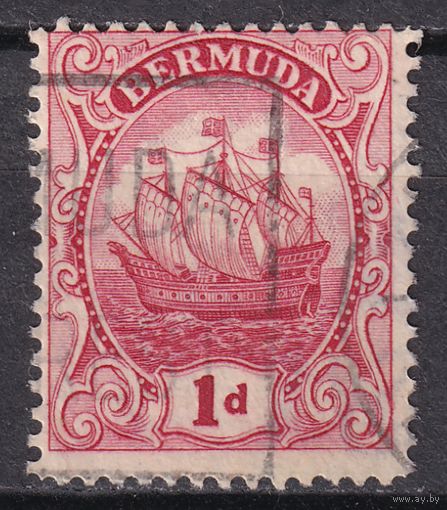 129.BrKCI. Великобритания. Колонии. Бермудские острова. Стандарт. Парусник Sea Venture. 1926 г. 1P. Mi.#71II.