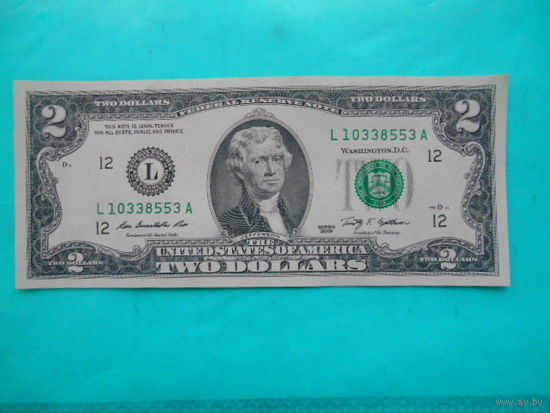 США 2 доллара 2009 г  "L"