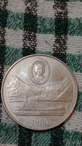 Остров святой Елены 25 пенсов 1980 корабль