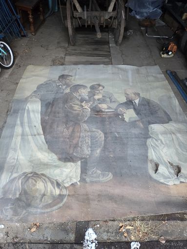 Картина с В. И. Ленин с рабочими