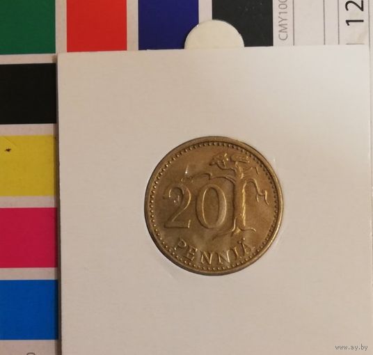 Финляндия 20 пенни 1974S в холдере