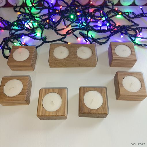 Подсвечники из дуба