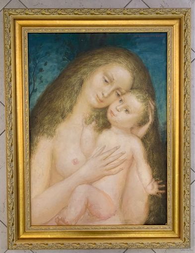 Кузьмич А.В "Моя Мадонна", 1991г. Картон, масло. Размер 68х49 см.